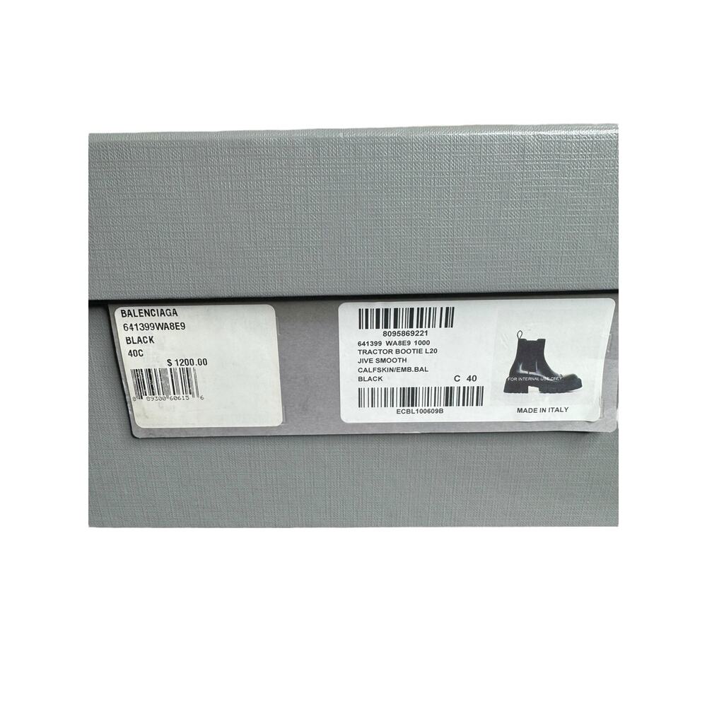 Balenciaga NIB Tractor Chunky Outsole Leather Chelsea Boots in Black Size 40 - Picture 14 of 14